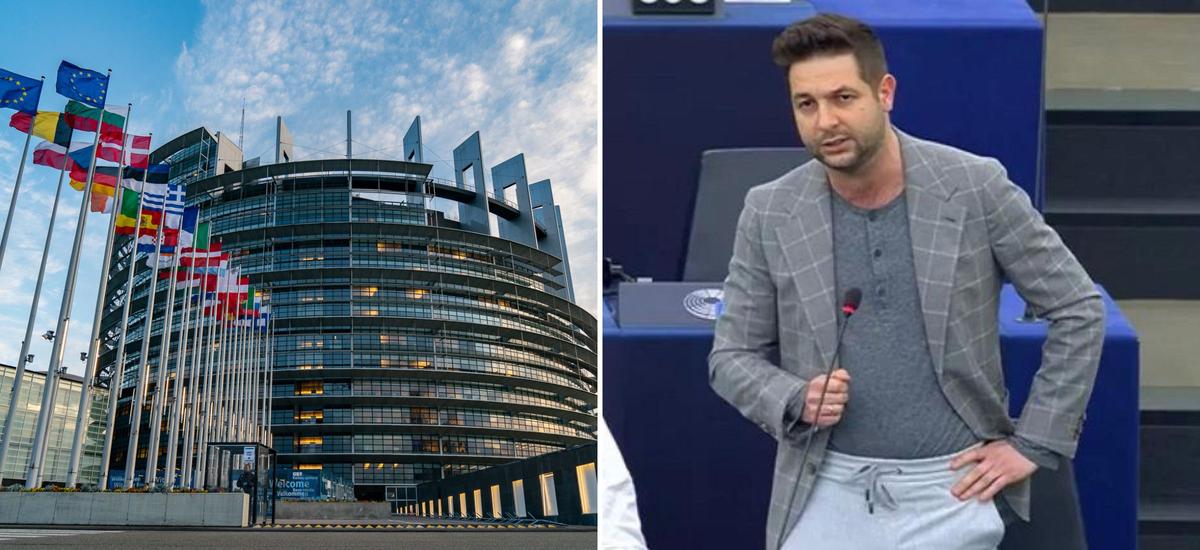 patryk jaki dres spodnie europarlament twitter
