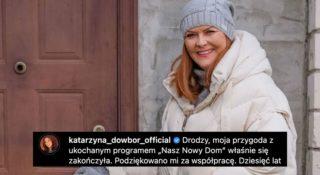 Katarzyna Dowbor żegna się z programem "Nasz nowy dom"